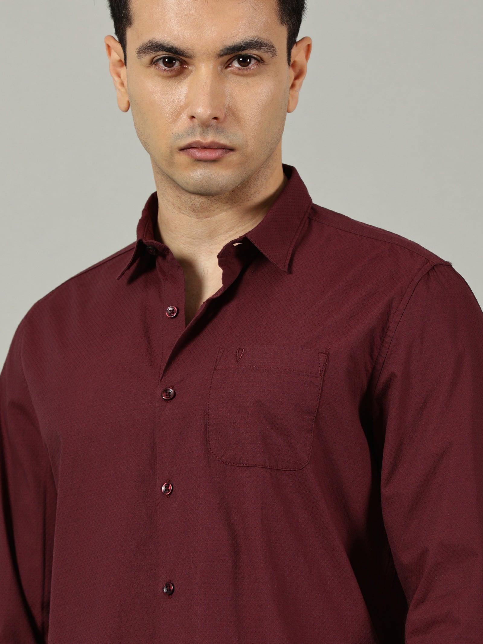 White Floral Printed Slim Fit Shirt for Men