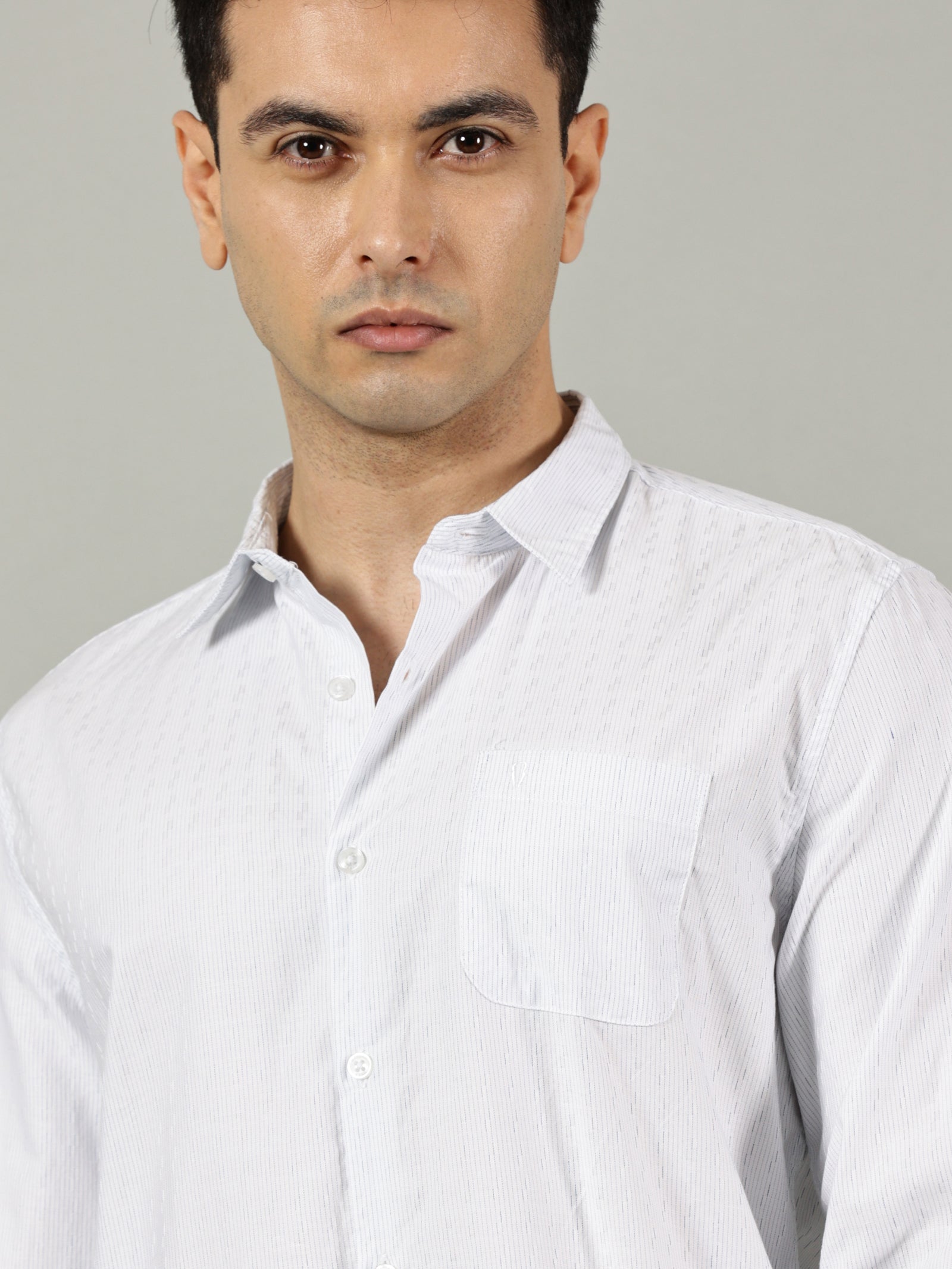 Beige Checked Slim Fit Casual Shirt for Men